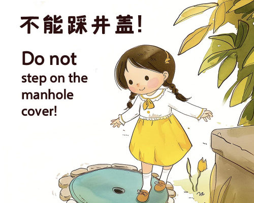 不能踩井盖！