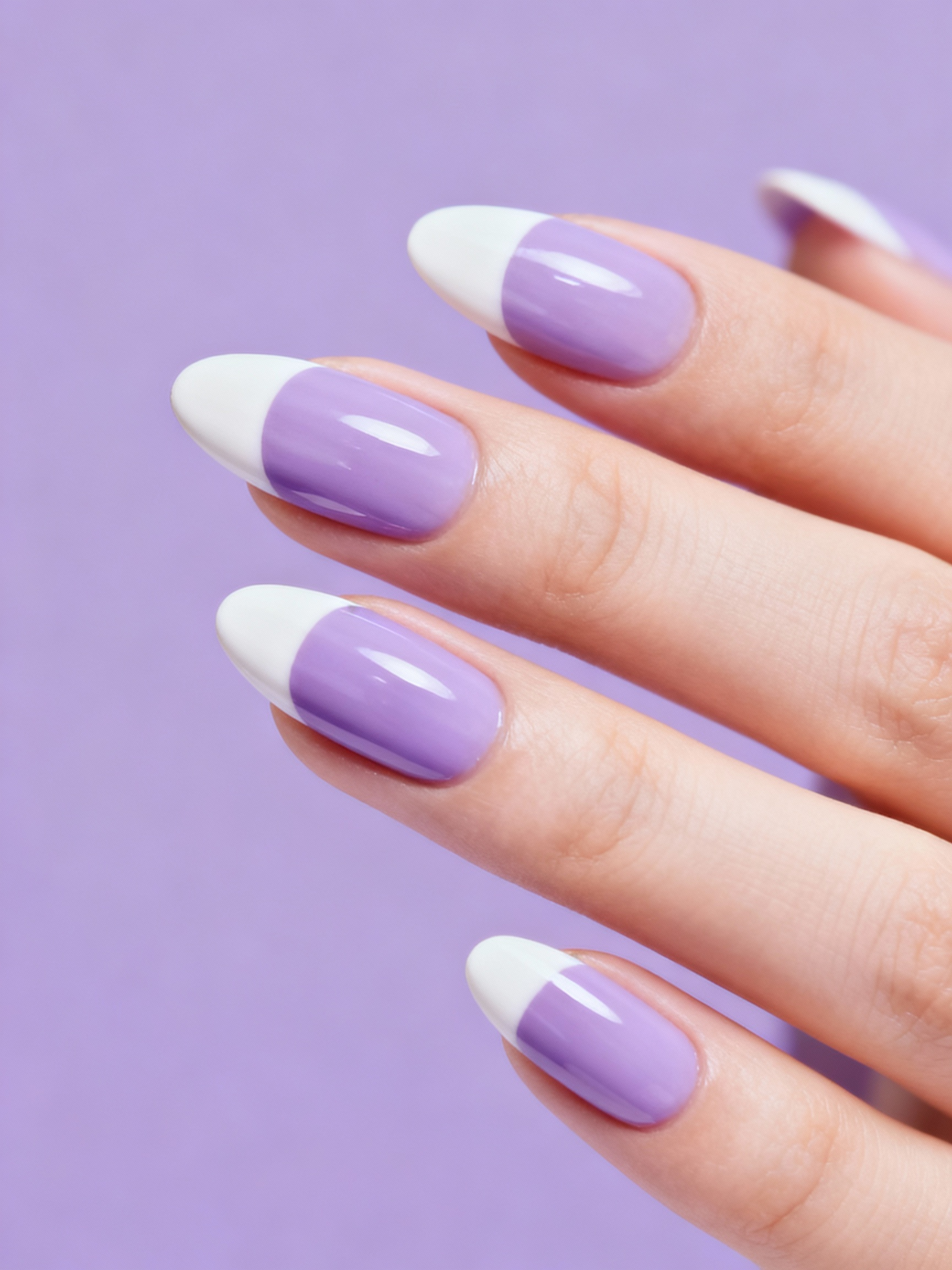 Purple French Tip Nail Art