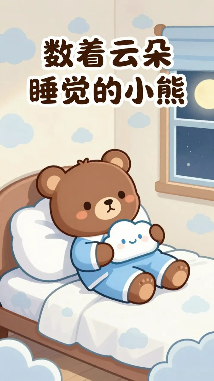 数着云朵睡觉的小熊